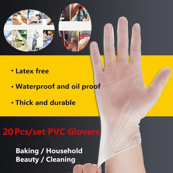 

Transparent Plastic Disposable Gloves One-off Plastic BBQ Cooking Latex Gloves Household Bathroom Sanitary Gloves for Cleaning