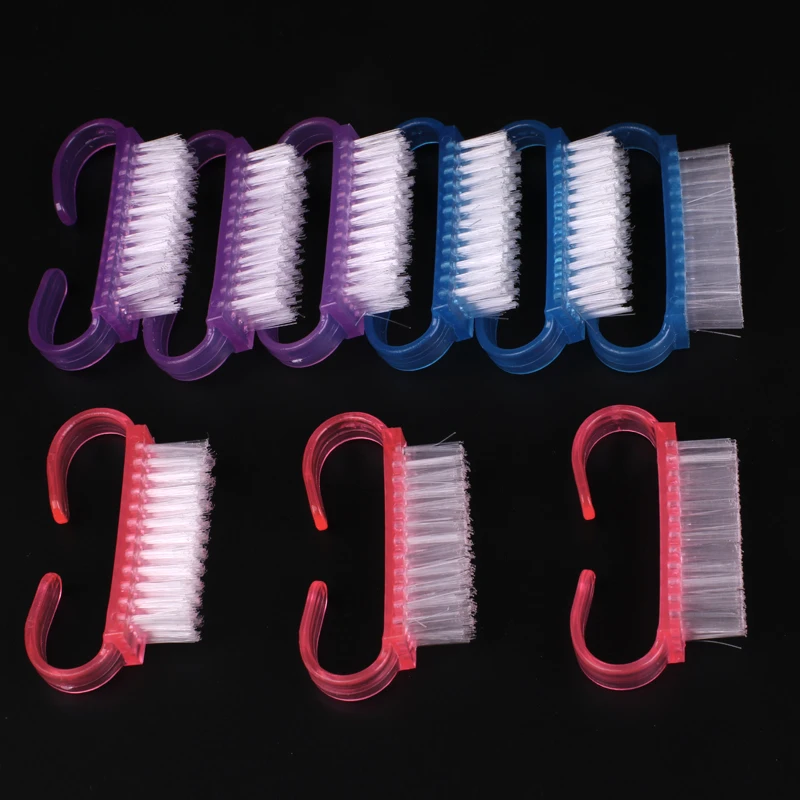 

50Pcs Nail Brush Nail Cleaning Brush Soft Remove Dust Powder Plastic Short Handle Clean Brush for UV Gel Nail Care Manicure