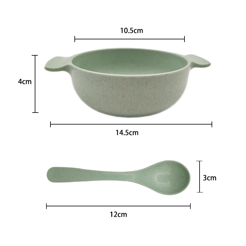 Набор посуды для кормления детей, Экологичная тарелка для малышей, детская посуда, столовая посуда для детей, анти-Горячая тренировочная миска+ ложка