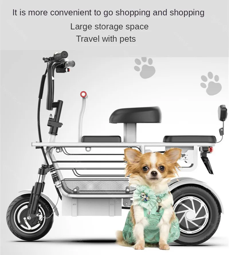 10 Inch Mini Electric Scoooter Three Wheel Electric Scooters With Backshift System 48V 350W 30AH 25KMH Electric Adult Tricycle (19)