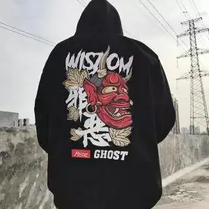2 5XL модная толстовка с капюшоном в стиле Харадзюку, мужская повседневная черная толстовка в стиле хип-хоп с японским принтом, уличная одежда, верхняя одежда, зимнее пальто с капюшоном - Цвет: 2