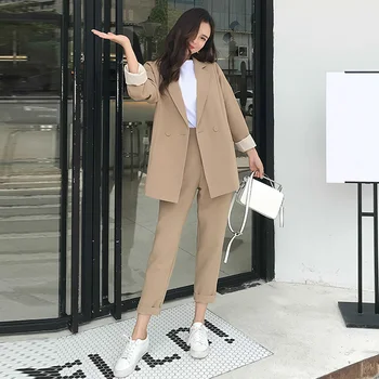 

2020 Spring And Autumn Small Suit Suit Female Fashion OL Two-piece Autumn New Minimalist Suit Jacket Female