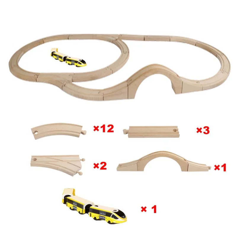 Wooden Railway Straight and Curved Expansion Track for Train Take-n-Play Motorized Electric Train Track Master Toys Accessories #1 