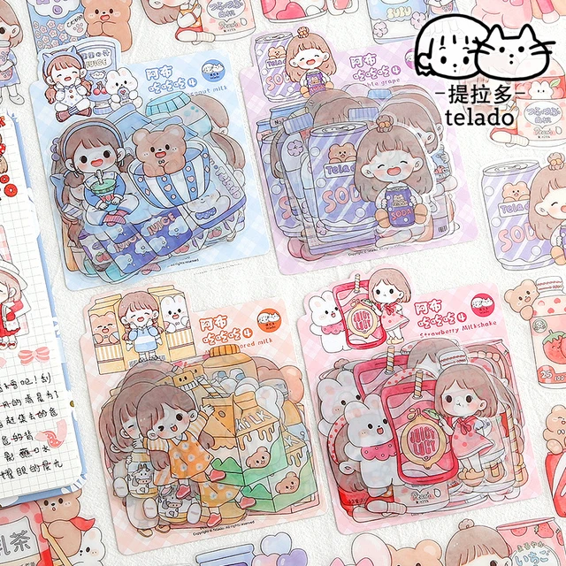 45PCS Cute Rice Food Stickers Kawaii Stationery Scrapbooking Diary Stickers