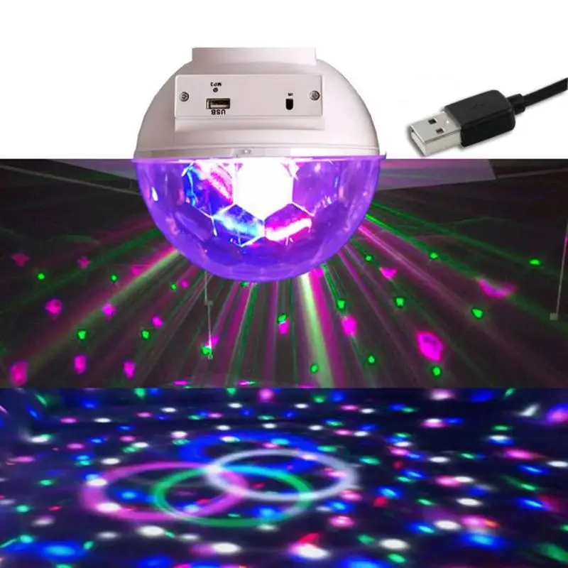 6LED переменный цветной шар светильник E27 USB Blueteeth Голосовое управление сценический проектор светильник сценический светильник