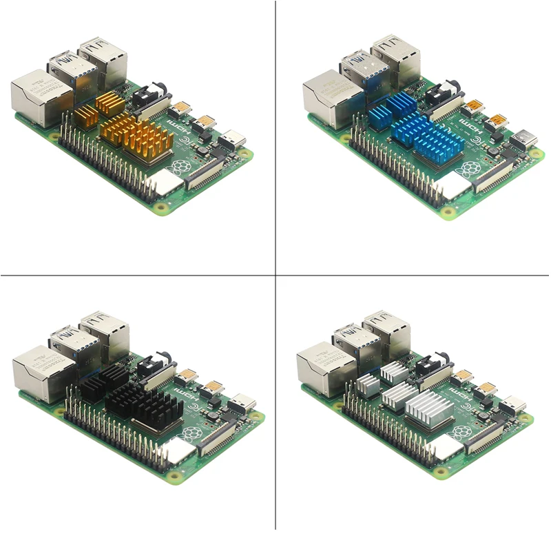 Raspberry Pi 4 Модель B алюминиевый теплоотвод 4 шт. металлический теплоотвод самоприклеивающийся Тип для Raspberry Pi 4