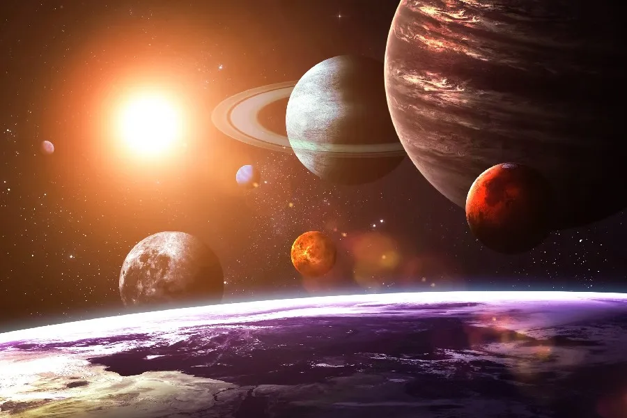 solar system as seen from earth Space scenery Art Film Print Silk Poster Home Wall Decor 24x36inch | Дом и сад