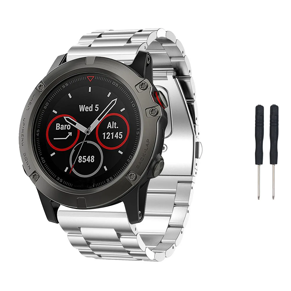 Металлический браслет из нержавеющей стали для часов Garmin Fenix 5X/5X Plus/Fenix 3/3 HR/D2/Descent Mk1 gps Аксессуары для умных часов