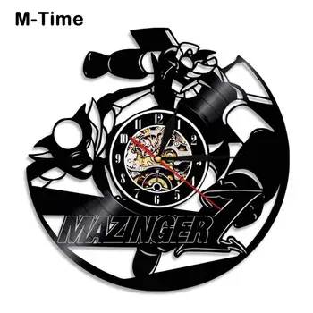 

NEW Mazinger Vinyl Record Wall Clock with 7 Different Colors Change Anime Movie Theme LED Clocks Wall Watch Home Decor 12 inch