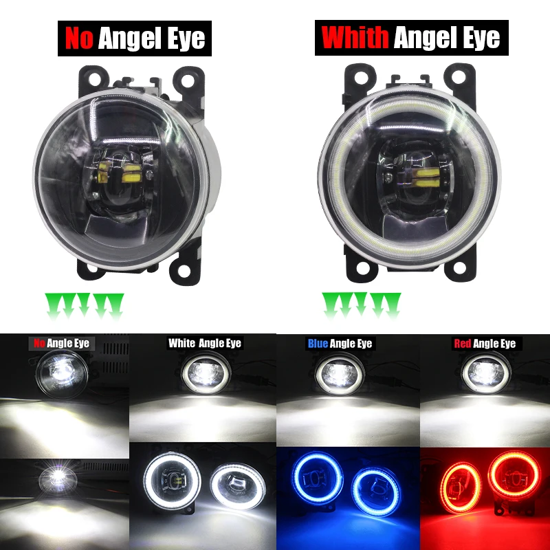 Cawanerl 2 Pieces Car Accessories 4000LM LED Fog Light Angel Eye Daytime Running Light DRL 12V For Renault Master II 1998-2010