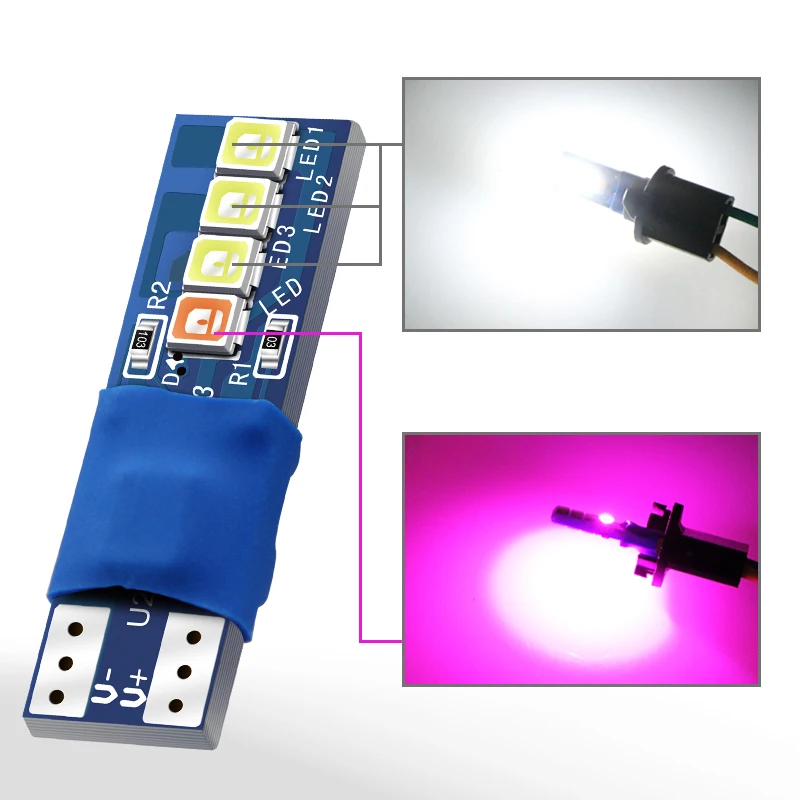 1 шт. Canbus W5W T10 194 168 8 smd 2835 Led для Автомобильный Клин Освещение широкая лампа дверь парковочная лампа номерной знак белый синий RGB DC 12 В