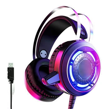 

USB Wired Gaming Headset Surround Stereo LED Headphone With Noise Reduction Mic Professional Gaming Headset For PC Desktop​​