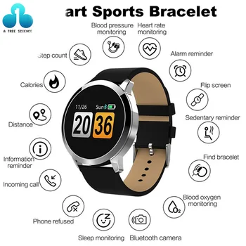 

Q8 Smart Watch Fashion Bluetooth Stainless Steel Waterproof Wearable Device Wrist Men Women Fitness Tracker android watch men
