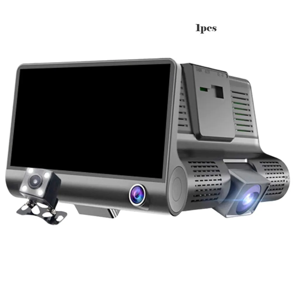 4 дюйма, видеорегистратор для автомобиля, Регистраторы Dash Cam авторегистратор Двойной объектив с заднего вида Камера Видеорегистраторы HD Цифровая видеокамера