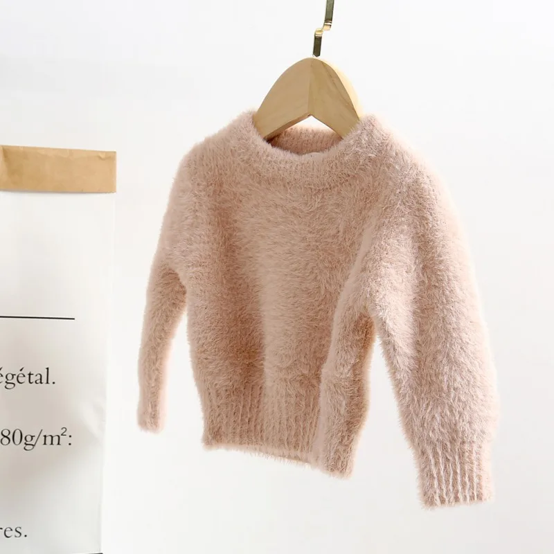 Однотонный свитер для маленьких мальчиков и девочек; сезон осень-зима; Теплые Топы с длинными рукавами для малышей; блузка; одежда