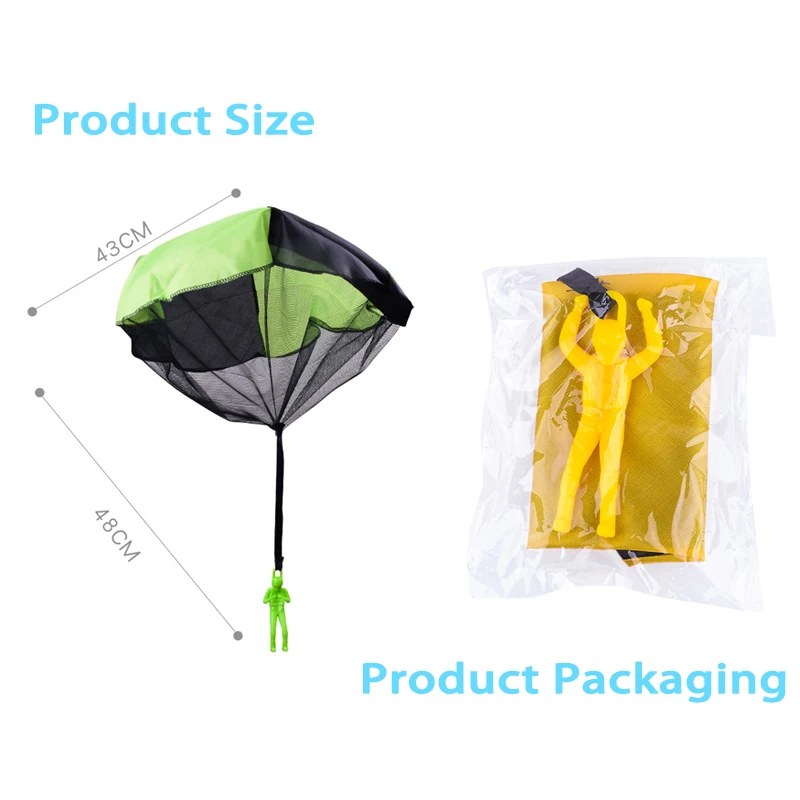 2pcs Hand Throw Soldier Parachute Toys Indoor Outdoor Games for Kids Mini Soldier Parachute Fun Sports Educational Toy Gifts Boy