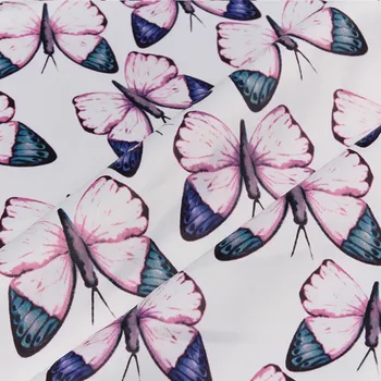 

Japanese and Korean Style Fabric Handmade DIY Polyester Cotton Tribute Section Digital Printing Butterfly Three Colors