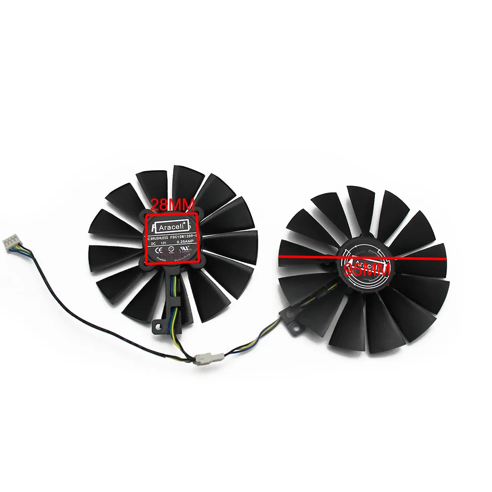 FDC10M12D9-C DC12V 0.25AMP графика/вентилятор для охлаждения видеокарты вентилятор T129215SM для ASUS STRIX RX570 4G игровая видеокарта вентилятор охлаждения