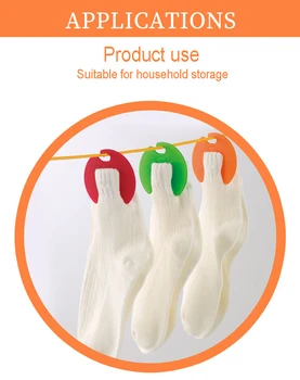 

12pcs Sock Clips Sock Holder Rings Sock Organizers Sorters Locks Clips Clothes Pegs Storage Clip Multifunctional Home Storage