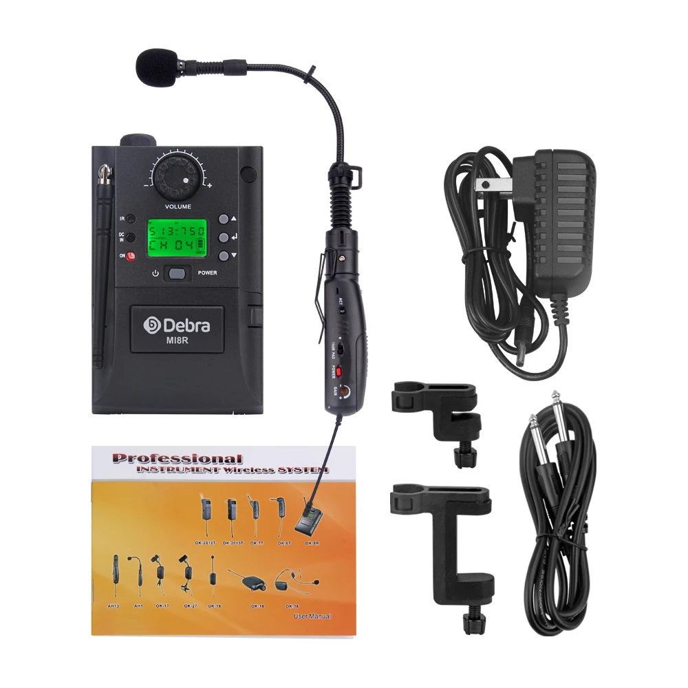 Portable UHF Instrument Wireless Microphone System