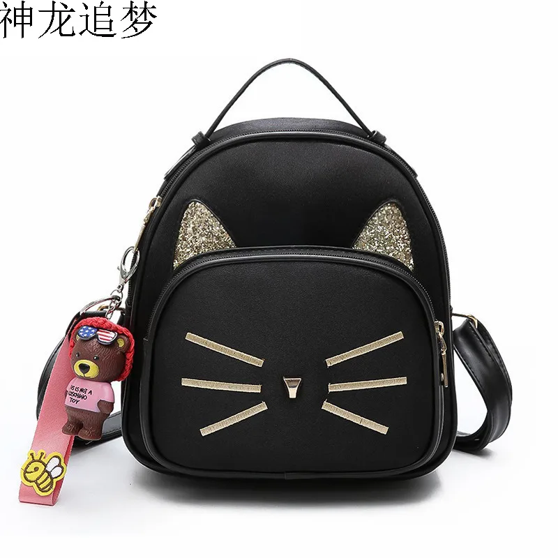 

2020 Women Backpack Female Backpacks For Teenage Girls School Bags Ladies Small Vintage Cat Backpacks Travel Mochila Feminina
