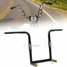 Универсальный мотоцикл черного листового железа с фокусным расстоянием 25 мм 1" /16" высокую планку на руль+ светодиодный желтый сигнал поворота светильник для Harley Sportster Cafe Racer