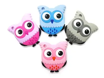 

200pcs Food Grade Silicone Teethers Animal Baby Ring Teether Infant Silicone Chew Charms Kids Teething Gift