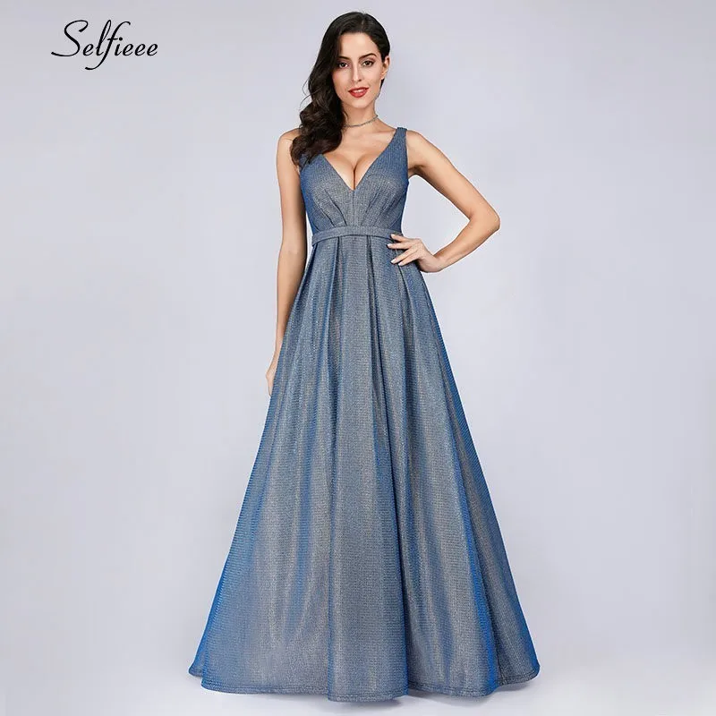 

Maxi Dresses Long A-Line V-Neck Solid Color Sleeveless Floor-Length Summer Women Dresses 2019 Cheap Sexy Ladies Party Dresses