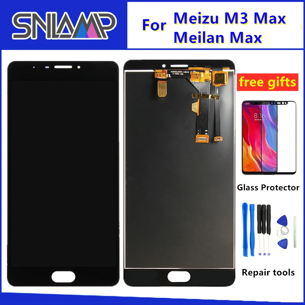 

SNLAMP For 6.0" Meizu M3 Max S685H LCD Screen Display+Touch Panel Digitizer For Meizu Meilan Max Assembly LCD Display