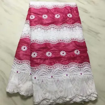 

New Basin riche getzner african fabric cotton guinea brocade fabric pink gold embroidered women bazin riche fabrics 5 yard/lot