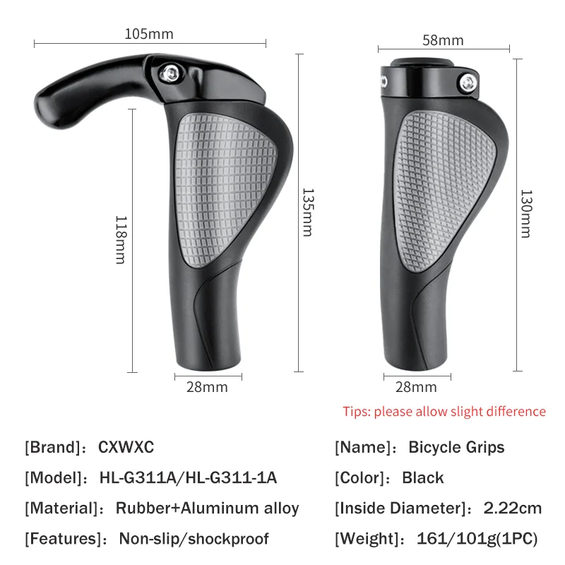 Guanti Gomma Lunghi Manopole Per Bicicletta 75/120mm Manicotto Per