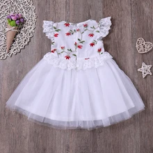 Новая одежда принцессы с юбкой-пачкой для маленьких девочек платье без рукавов платья-пачки с цветочным принтом