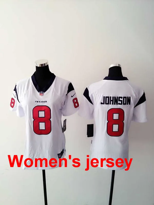 A+++ женщины дамы Все Сшитые Хьюстон s Дамы 80 Andre Джонсон 23 Arian Foster 56 Brian Cushing 99 J.J. Ватт Джерси - Цвет: 3