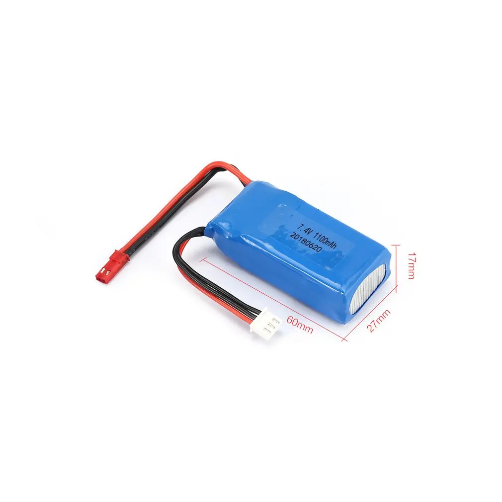 4PCS 7.4V 1100mAh 25C 2S Lipo Battery JST Plug Rechargeable for Wltoys A949 A959 A969 A979 RC Car Airplane Drone