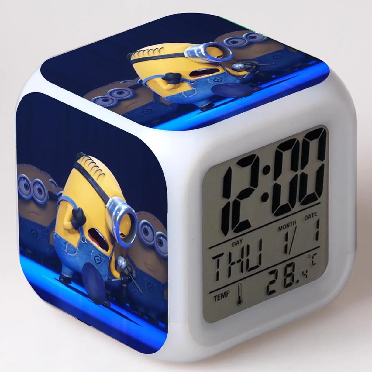 5 Миньоны мультяшный будильник детские игрушки Led reloj будильник, цифровой Электронные часы с будильником Пробуждение свет стол reveil wekker - Color: 5