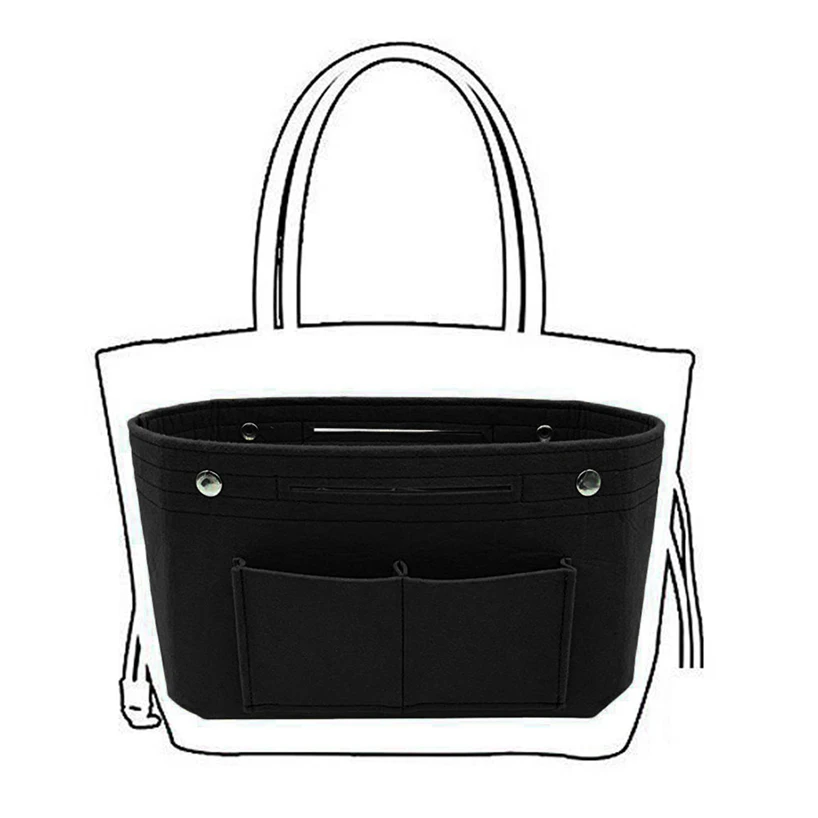 Ladies Fashion Handbag Storage Bag Wallet Insert  Felt Multi Pocket Handbag Utility Bag Durable practical  convenient household