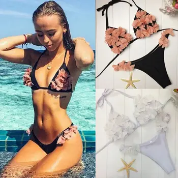 

Women Push-up Padded Bra Bandage Bikini Set Swimsuit Swimwear Bathing Triangle