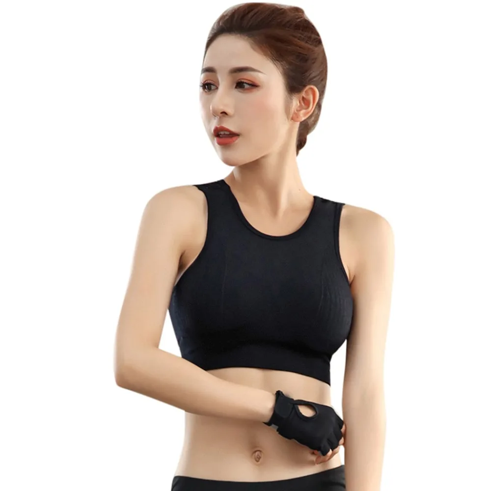 Seamless Sports Bra Top Fitness Women Racerback Running Crop Tops Pink Workout Padded Yoga Bra High Impact Activewear