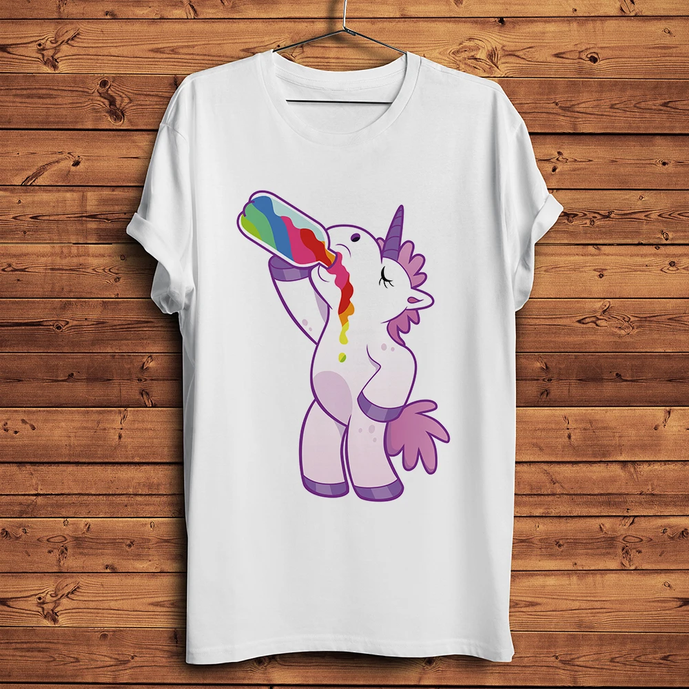 Dikke Eenhoorn Eet Regenboog Shirt
