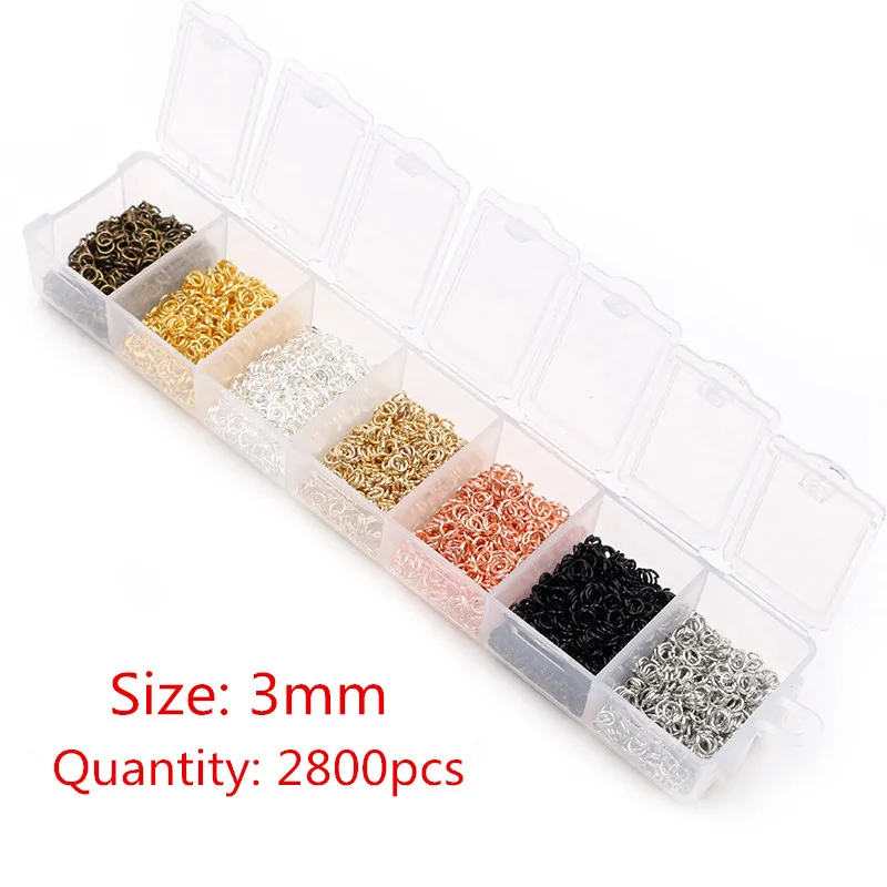 One Set Box 3 4 5 6 7 8 10mm 8 Colors Open Jump Rings Split Rings Link Loop For DIY Jewelry Making Findings Connector 