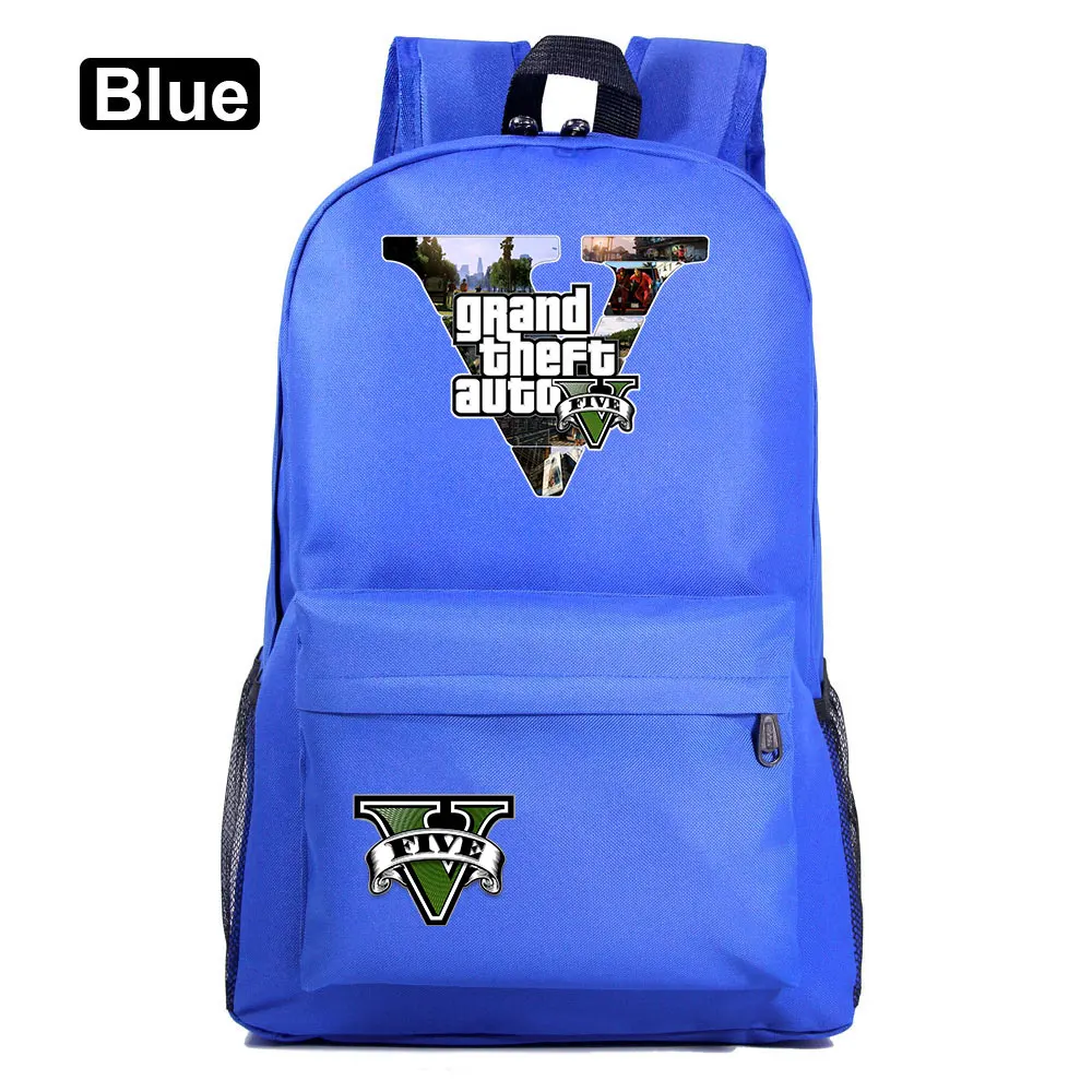Модные популярные игры GTA5 Grand Theft Auto V для маленьких мальчиков и девочек книжный школьный рюкзак Для женщин пакет школьная сумка для подростков Для мужчин студенческий рюкзак - Цвет: 04