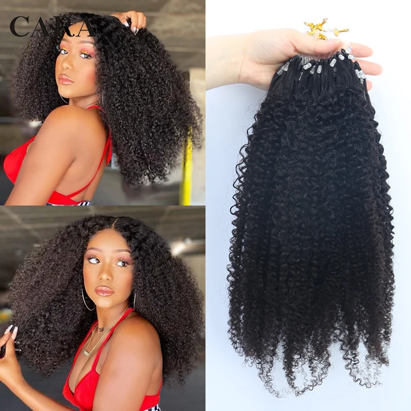 Kinky Curly Tip Microlinks Human Hair Extensions  Curly Micro Bead Hair  Extensions - Hair Weaving - Aliexpress