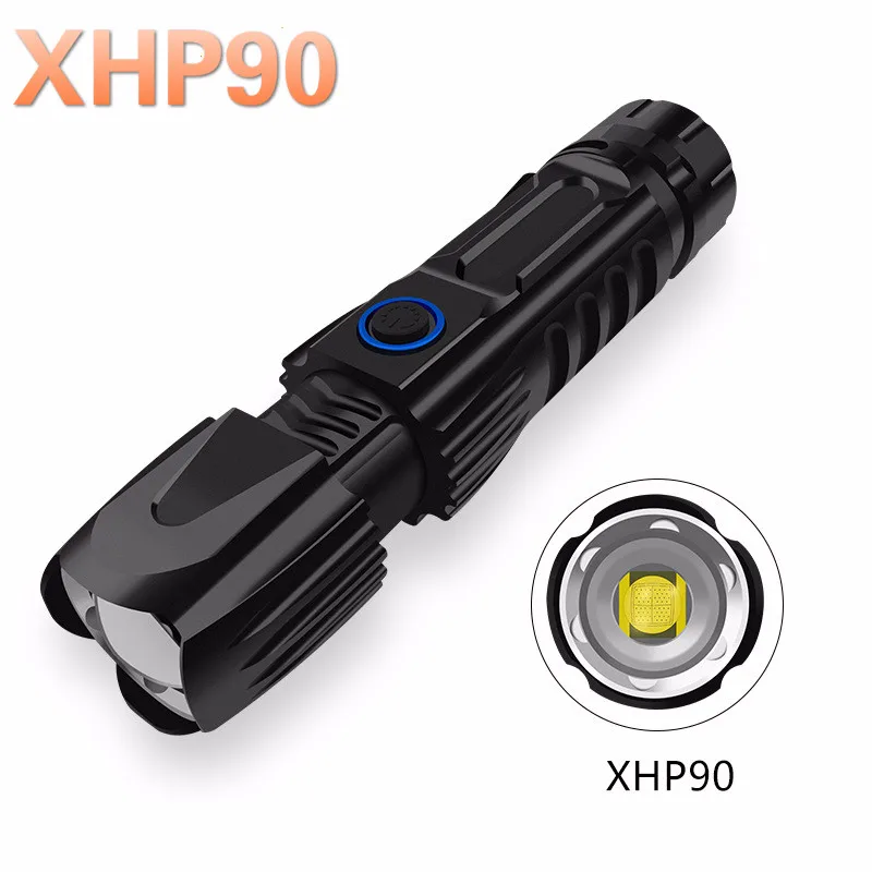 Супер мощный светодиодный фонарик Xlamp XHP70.2 XHP90 фонафонарь USB XHP50 с зумом