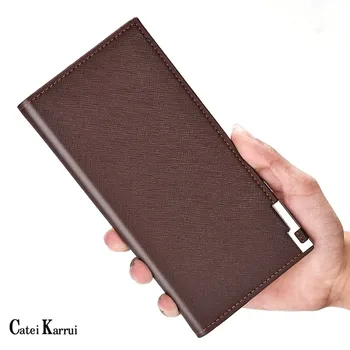

Catei Karrui 2020 Creative New Men's Wallet Korean Soft Leather Wallet Cross Pattern Ultrathin Wallet