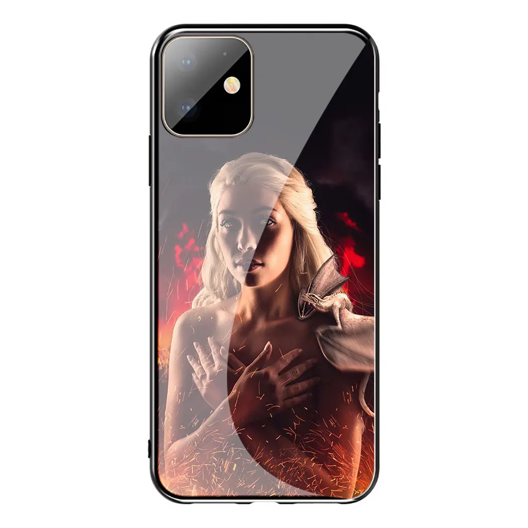 Эмилия Кларк жесткий чехол из закаленного стекла для телефона для Apple iPhone 11 Pro XS Max XR X 8 7 6S Plus 5S SE - Цвет: TG16