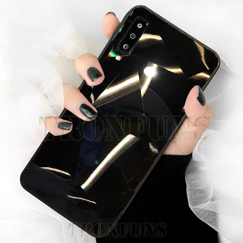 Черный 3D зеркальный Алмазный чехол для huawei P20 P30 Lite P Smart Plus Y5 Y6 Pro Y7 Prime Honor 10i 10 Lite 8A 8X8 S 7C Блестящая крышка - Цвет: Черный