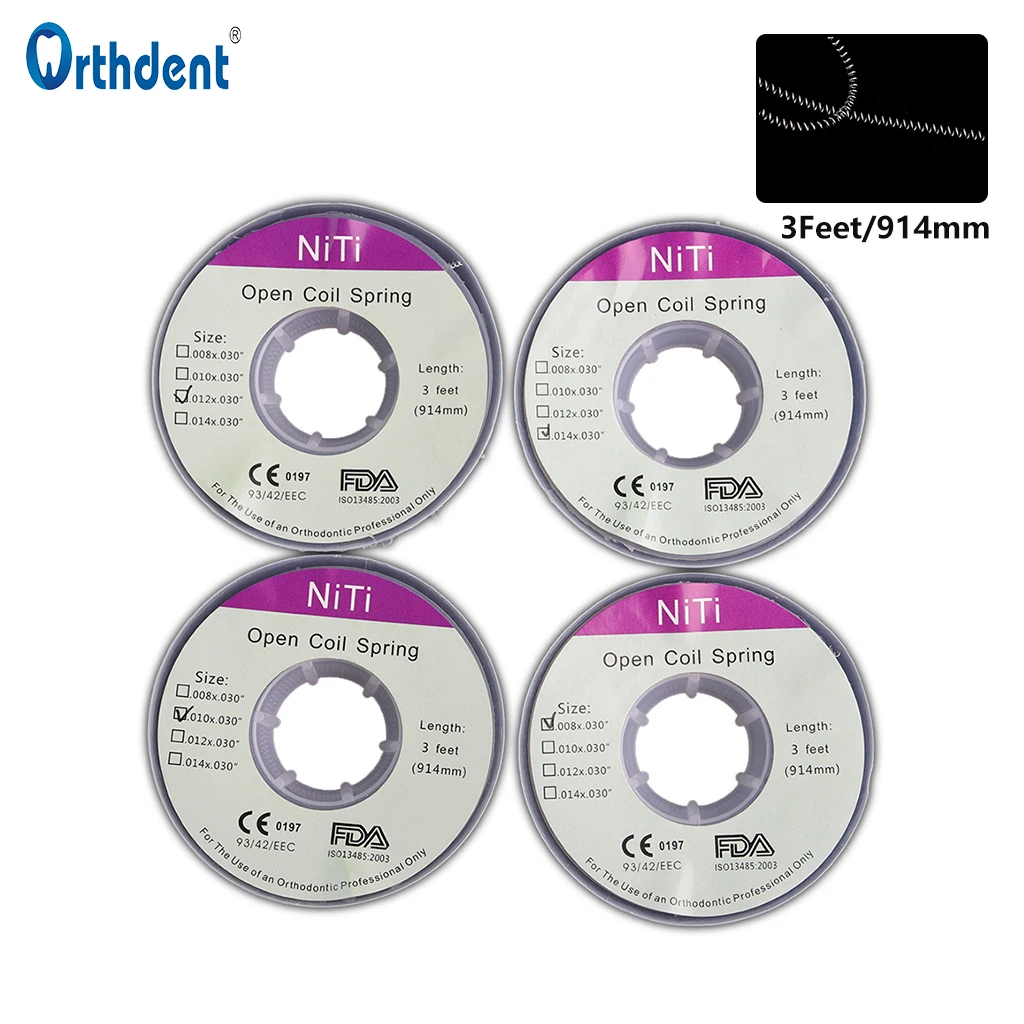 

Orthdent 1 Roll Dental Orthodontic Niti Open Coil Spring 3 Feet Diameter 0.008/0.010/0.012/0.014" Dentist Materials 914 mm