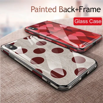 

For iPhone X XS Max XR 6d tempered glass case painted back + frame Explosion-proof glass cover For iphone xs max Glass case