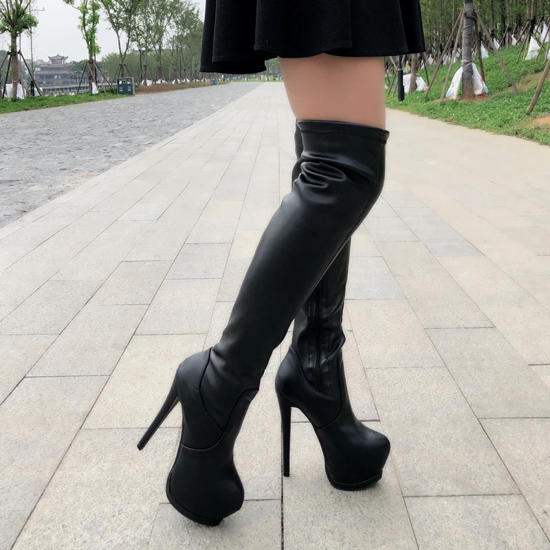 Long Boots Ladies Winter New Over-the-Knee Boots 15cm Super High-Heel Elastic Boots Sexy Thin Heels High Boots Womens Boots
