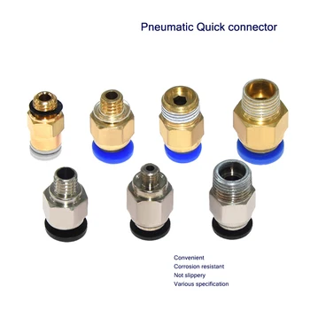 

5pcs/lot various type PC4-M6/M5 PC4-01 PC6-01pneumatic quick connector fittings, For 4mm PTFE tube connector soupler PC4
